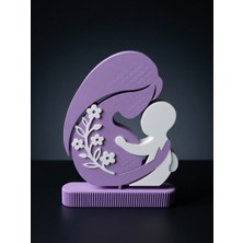 My Craft 3D MYCRAFT3D Anne ve Çocuk Temalı Dekoratif Biblo 3D Baskı Modern Tasarım Anneler Günü Hediyelik Ev Ofis Süsü