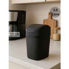 PremiumPort Mini 2,5 Lt Mutfak ve Banyo Tezgah Üstü Çöp Kovası
