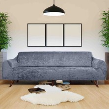 Nurluk 3 Kişlik Bir Adet Kadife Kumaş Lastikli Esnek Çok Kaliteli Koltuk Kılıfı