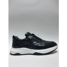 Hidayet Özel Hakiki Deri Siyah Bağcıklı Rahat Hafif Taban Sneaker Erkek Ayakkabı C-85124961