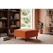 Rolivs Mokka Puf – Kadife Kumaş Ateş Taşı | Güçlü Renk, Modern Stil, Dayanıklı Yapı