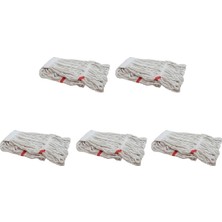 PremiumPort Dar Yedek Islak Mop Ucu, 17 Cm, Pamuk, Beyaz, 5 Adet