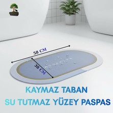 PremiumPort Kaymaz Tabanlı Su Emici Banyo ve Mutfak Paspası 58X38 cm