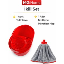 PremiumPort 15 Litre Pratik Sıkmalı Temizlik Kovası ve Mop Hediyeli