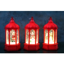 Nemere Yılbaşı Temalı Işıklı Kar Küresi Kırmızı Tasarım