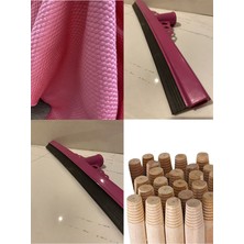 PremiumPort Pratik Teras Temizliği Çekpas Gürgan Sap Takım 40 cm Mikrofiber Bez