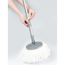 PremiumPort Temizlik Seti, Spin Mop Sapı ve Püsküllü Kolu, Pratik ve Şık Tasarım