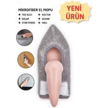 PremiumPort Yumuşak Mikrofiber Bezli Temizlik El Mopu, Kolay ve Hızlı Kullanım