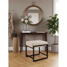 Todek Home Pure Siyah Ayaklı Babyface Puf 50X40X45 cm - Modern Bench