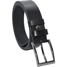 Süzer Deri 3.5 Cm. Battal Klasik Hakiki Deri Dikişli Model Düz Renk Erkek Kemer Siyah
