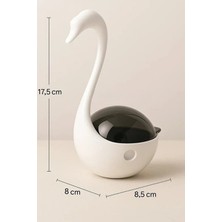 Sepetopia Kuğu Şeklinde Lazerli ve Mama Hazneli Hacıyatmaz Kedi Oyuncağı Beyaz