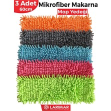 PremiumPort 3'lü Makarna Mop Mikrofiber Yedek Paspas Seti, 60CM, Tüm Modeller