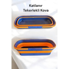 PremiumPort Renkli Katlanabilir Tekerlekli Temizlik Kovası, Pratik ve Ergonomik Tasarım