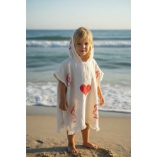 Trend Nexus %100 Pamuk Müslin Taş Baskı Çocuk Panço-Bornoz