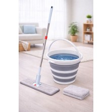 PremiumPort Kendinden Sıkmalı Mop Seti ve Katlanır Kova 12 Lt Hediyeli