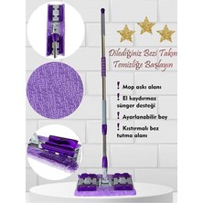 PremiumPort Pratik ve Hijyenik Teleskopik Saplı Yedek Beziyle Kullanışlı Mop