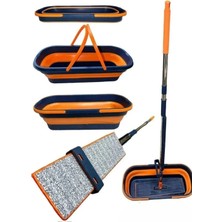 PremiumPort Katlanabilir Kovalı Turuncu Mob 55 cm Kendinden Sıkmalı Mop