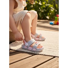 Kidessa 2247-AKINAL Unisex Figürlü Ultra Yumuşak Esnek Kaymaz Tabanlı Çocuk Sandalet Terlik - NKT02247-AÇIK-GRI-36