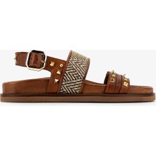 Valmenti Kadın Deri & Tekstil Taba Düz Sandalet 1141 505 Bn Sndlt Y26 Tan Leather