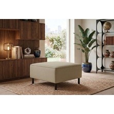 Rolivs Mokka Puf – Bukle Kumaş Baltaşı | Trend Dokulu Tasarım, Modern Puf