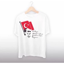 Modenya 19 Mayıs 20/1 Baskılı T-Shirt - Beyaz