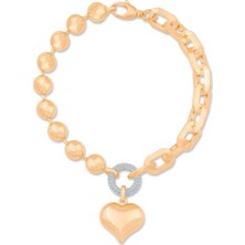 Ema Jewellery Italyan Top Zincir Kalp Bileklik