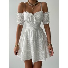 Periliçekeçe Lucca Kolu Lastikli Mini Elbise