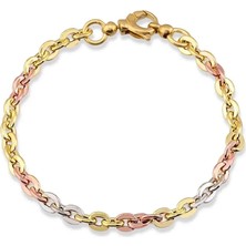 Seval Kuyumculuk Üç Renk Zincir Bileklik