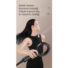 Kustar Super Sonic Siyah 3'lü Duş Seti Turbo Su Tasarruflu Basınçlı Duş Başlığı 150CM Duş Hortumu ve Askı