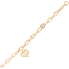 Ema Jewellery Italyan Tasarım Altın Kalp Bileklik