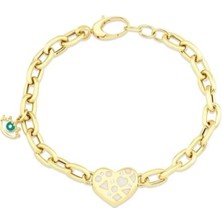 Genola Mineli Altın Tasarım Bileklik