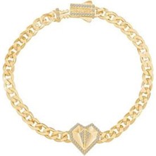 Ema Jewellery Taşlı Kalp Gurmet Bileklik