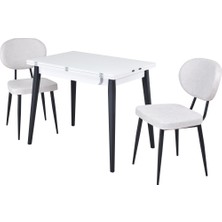 Vilinze Deniz Sandalye Avanos Ahşap Mdf Mutfak Masası Takımı - 90X120 cm