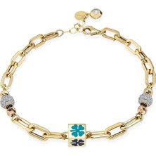 Seval Kuyumculuk Yonca Mineli Altın Bileklik