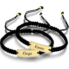 Ema Jewellery Isim Yazılabilen Örgü Altın Bileklik
