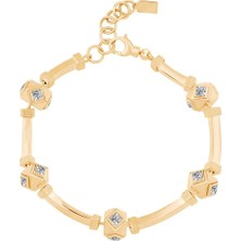 Ema Jewellery Kare Taşlı Silindir Bileklik