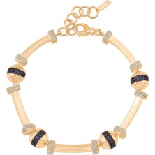 Ema Jewellery Mavi Taşlı Top Silindir Bileklik