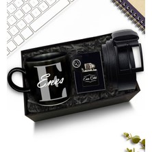 As Gift Kişiye Özel Siyah Kupa & Zippo Tarzı Çakmak & Kemer Hediye Seti