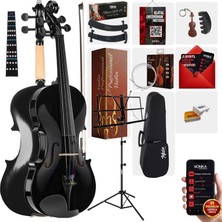 Midex HGA44BK-NTYS Full Siyah Set Keman 4/4 (Nota Sehpası Yastık Softcase Arşe)