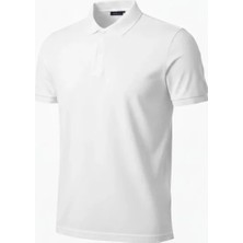 Modenya Erkek Pike Kumaş Düğmeli Yaka Regular Fit Günlük Kısa Kol Tişört T-Shirt - Beyaz