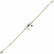 Ema Jewellery Altın Nazar Boncuklu Şans Bileklik