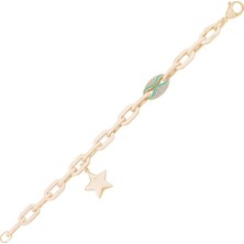 Ema Jewellery Mineli Yıldız Detay Tasarım Altın Bileklik