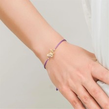 Ema Jewellery Altın Kelebek Taşlı Ipli Bileklik