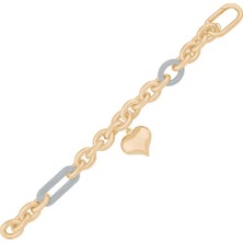 Ema Jewellery Kalp Halka Zincir Altın Bileklik