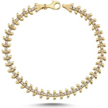 Seval Kuyumculuk Taş Detaylı Altın Bileklik