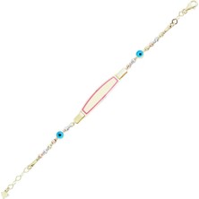 Ema Jewellery Pembe Mineli Çocuk Künyesi