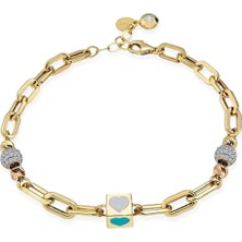 Seval Kuyumculuk Kalp Mineli Altın Bileklik