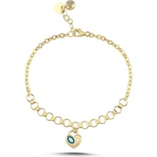 Seval Kuyumculuk Mineli Altın Kalp  Bileklik