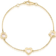 Genola Altın Taşlı Tasarım Bileklik