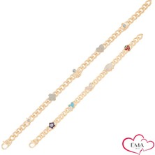 Ema Jewellery Anne Çocuk Mineli Gurmet Altın Bileklik